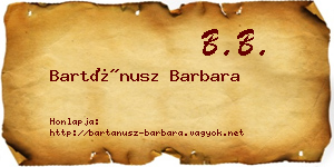 Bartánusz Barbara névjegykártya